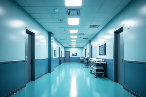 Healthcare facility with specialized LED lighting providing optimal conditions for patient care