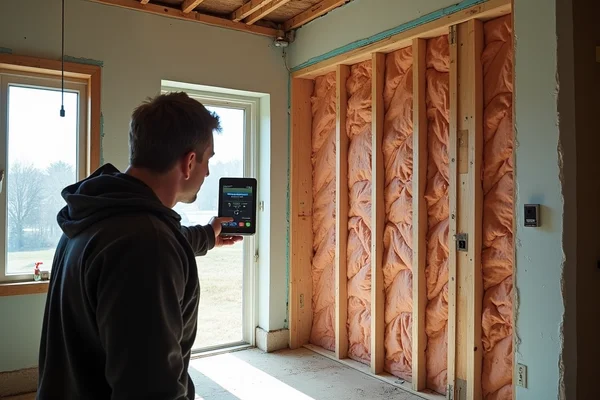 Building envelope inspection for air leaks and insulation assessment using blower door test