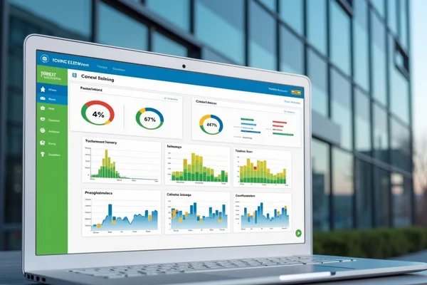 Real-time monitoring dashboard showing energy consumption metrics across multiple systems in commercial building
