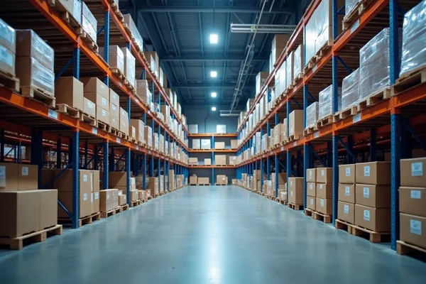 Distribution center with aisle lighting optimized for order picking and inventory management operations