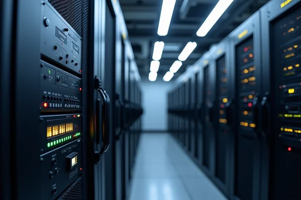 Uninterruptible Power Supply (UPS) switchboard system being set up in server room