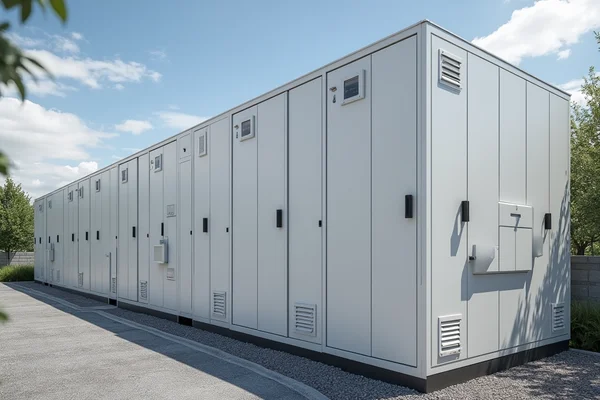 Complete three-phase power installation for commercial building with distribution panels