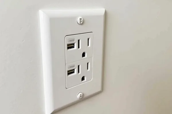 New power outlets being installed during home renovation with modern USB charging ports