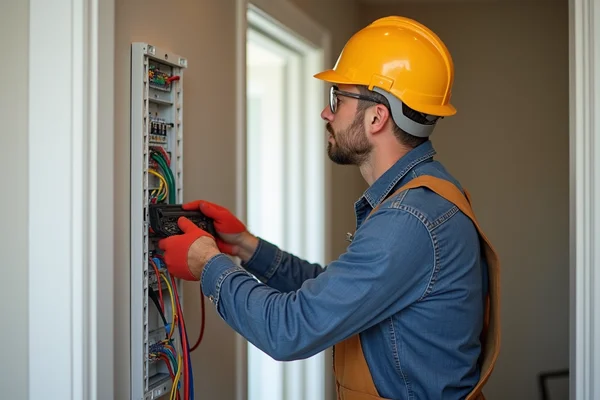Image of a wiring inspection at a residential home