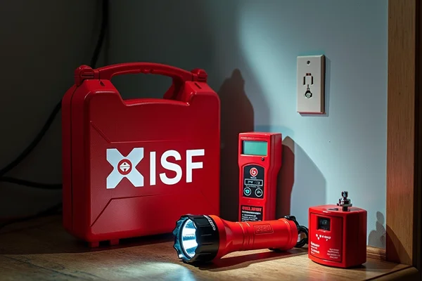 Emergency kit with flashlight, circuit tester and electrical safety equipment for home preparedness
