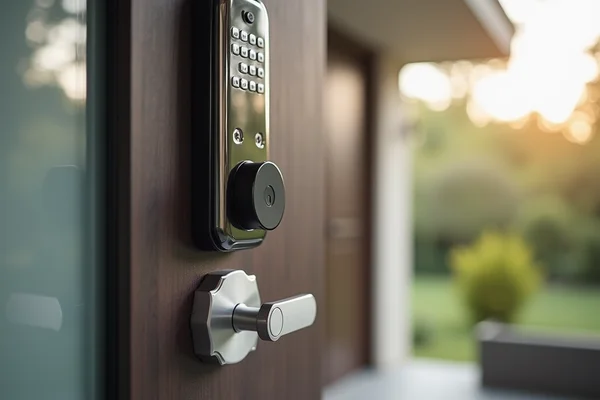Integrated security system with smart locks, cameras and motion sensors at home entrance