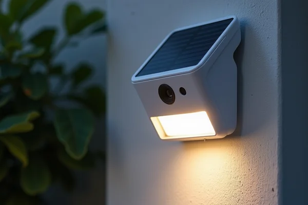 Solar security lighting with integrated camera for comprehensive monitoring on exterior wall