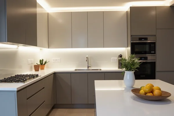 LED lighting installation in a renovated Weston kitchen with modern finishes