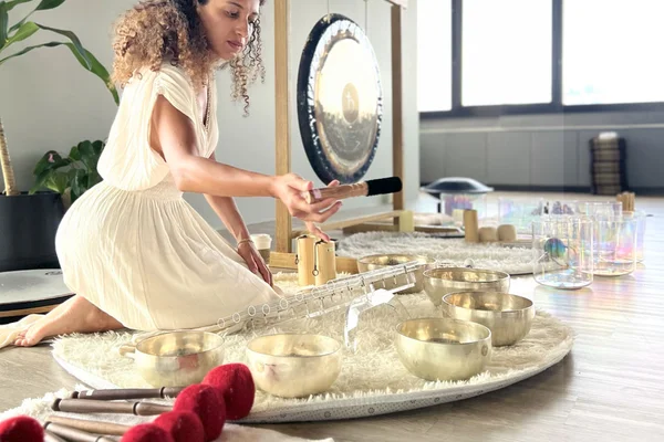 Woman in meditation or wellness practice