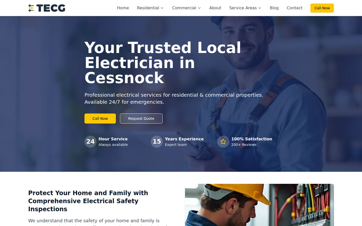 Electrician Cessnock homepage: a local 24/7 electrician in Cessnock