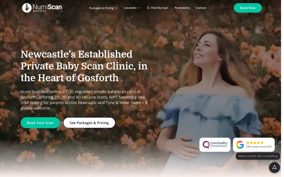 Numi Scan homepage: a private baby scan clinic in Gosforth, Newcastle
