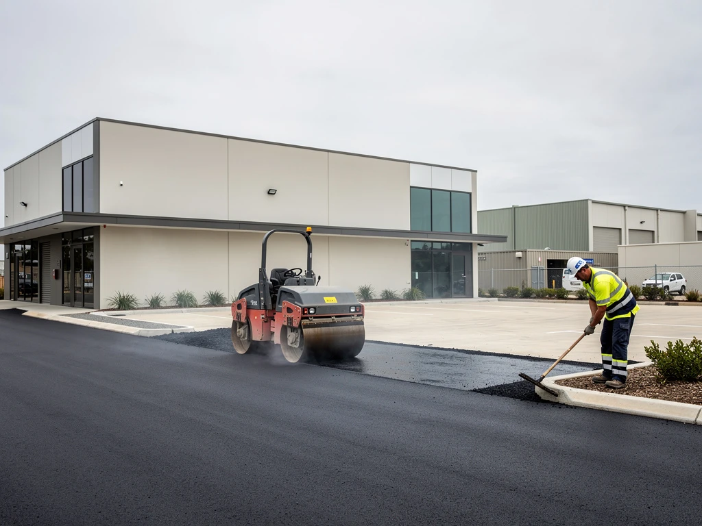 Asphalt resurfacing of a commercial car park and private access road