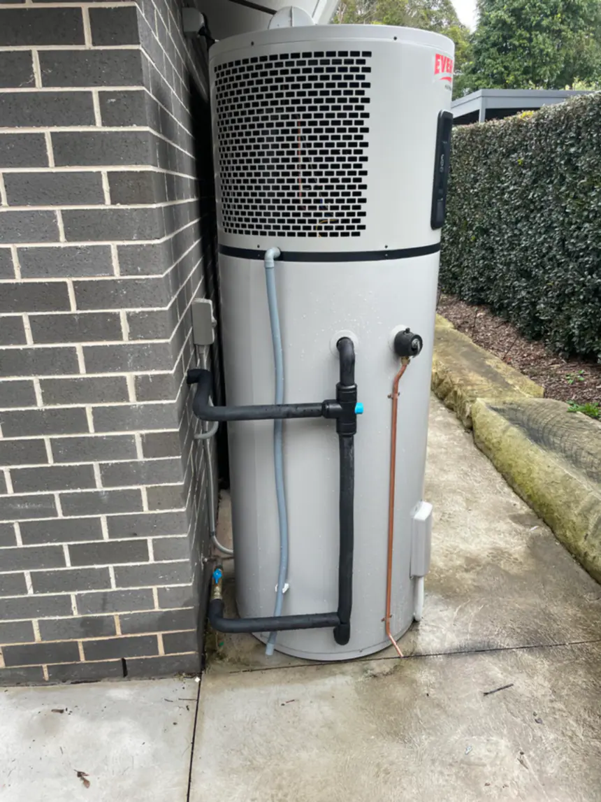 Heat pump hot water system installation by Vicinity Plumbing